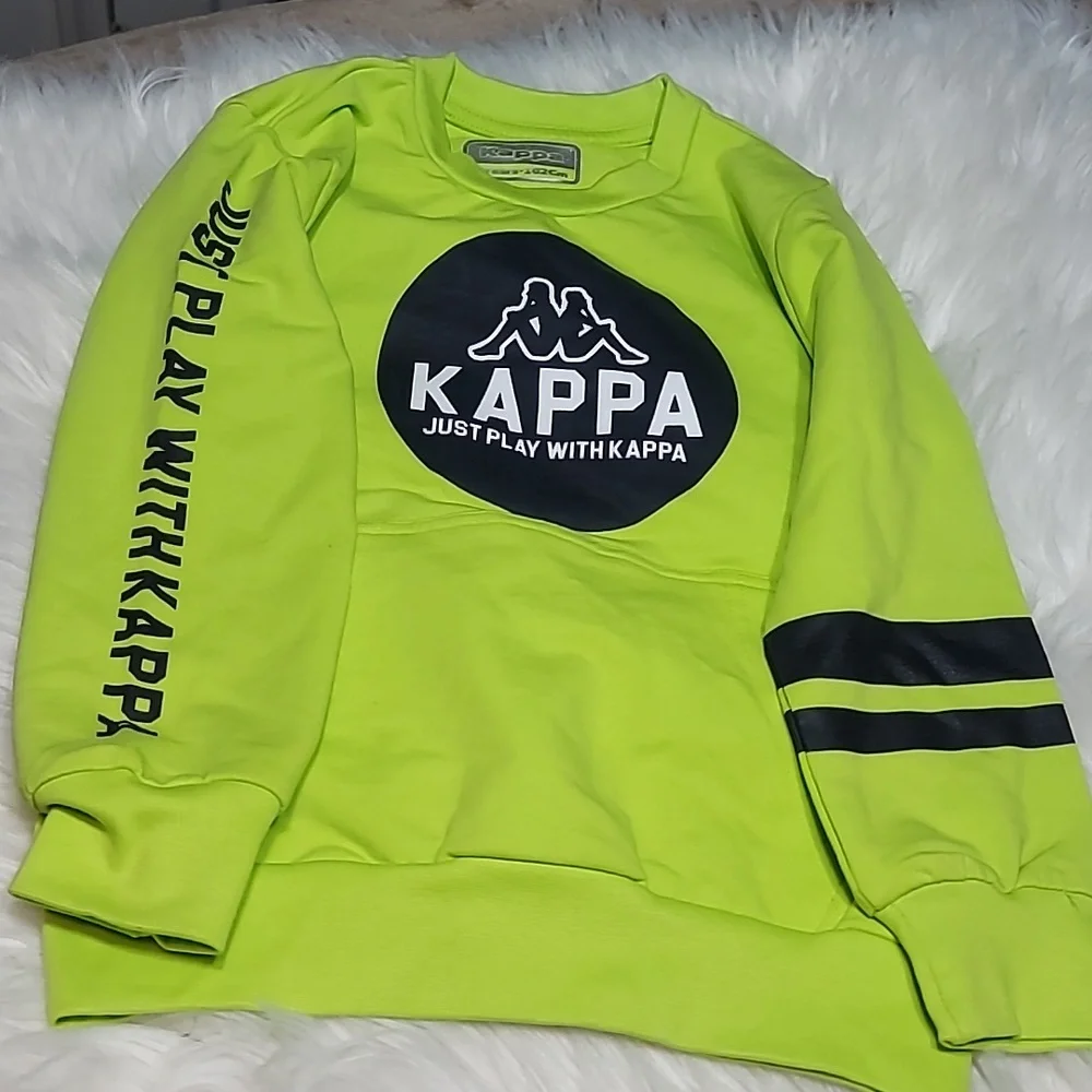 Kappa Sweatshirt Lime/Blue NWOT - Picture 2 of 4